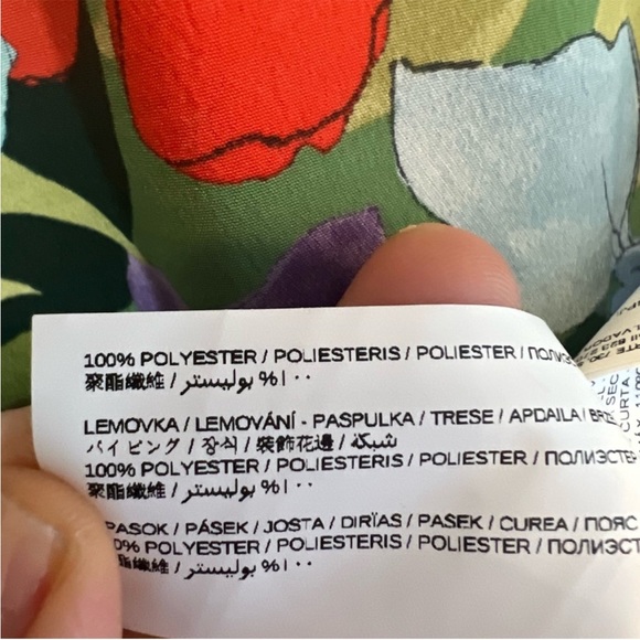 Mango tropical Floral Print Wrap midi Dress size M like new condition - Picture 12 of 12